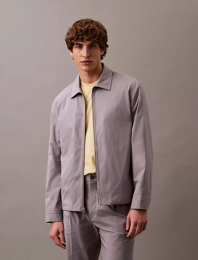 Klassische Reißverschluss-Hemdjacke aus Baumwollmischung Klassische Reißverschluss-Hemdjacke aus Baumwollmischung