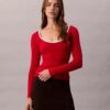Klassischer Pullover aus Baumwollmischung mit U-Ausschnitt Klassischer Pullover aus Baumwollmischung mit U-Ausschnitt