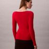 Klassischer Pullover aus Baumwollmischung mit U-Ausschnitt Klassischer Pullover aus Baumwollmischung mit U-Ausschnitt