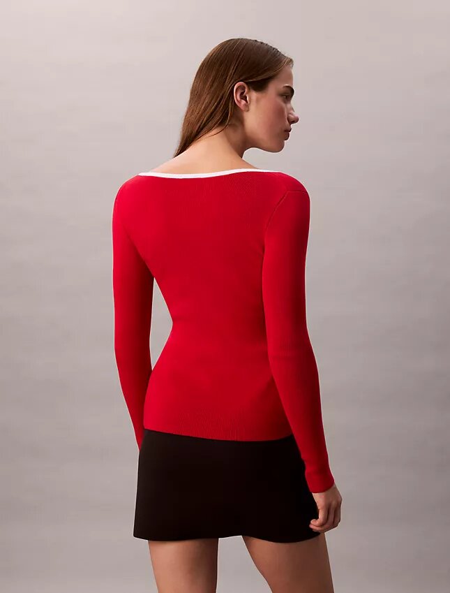 Klassischer Pullover aus Baumwollmischung mit U-Ausschnitt Klassischer Pullover aus Baumwollmischung mit U-Ausschnitt