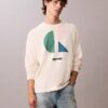 Klassischer Pullover mit Colorblock-Logo-Grafik
