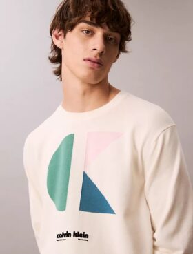 Klassischer Pullover mit Colorblock-Logo-Grafik