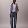 Klassisches Button-Down-Hemd aus gestreifter Cotton Stretch-Baumwolle Klassisches Button-Down-Hemd aus gestreifter Cotton Stretch-Baumwolle