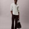 Klassisches Button-Down-Hemd aus Leinen und Baumwolle Klassisches Button-Down-Hemd aus Leinen und Baumwolle