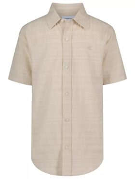 Klassisches Button-Down-Hemd für Jungen mit strukturierten Streifen