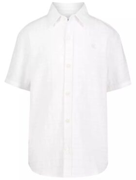 Klassisches Button-Down-Hemd für Jungen mit strukturierten Streifen