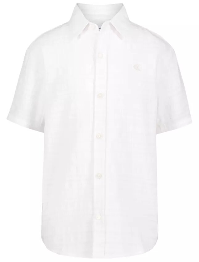 Klassisches Button-Down-Hemd für Jungen mit strukturierten Streifen Klassisches Button-Down-Hemd für Jungen mit strukturierten Streifen