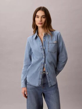 Klassisches Denim-Hemd mit Knopfleiste