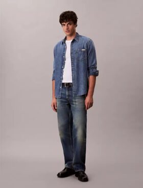 Klassisches Denim-Hemd mit Knopfleiste