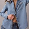 Klassisches Denim-Hemd mit Knopfleiste