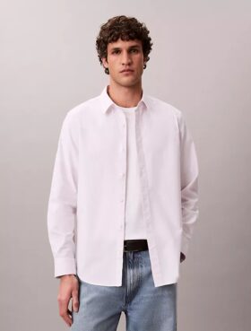 Klassisches Oxford-Hemd aus Cotton Stretch mit Streifen und Button-Down-Kragen