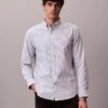 Klassisches Oxford-Hemd aus Cotton Stretch mit Streifen und Button-Down-Kragen