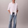 Klassisches Oxford-Hemd aus Cotton Stretch mit Streifen und Button-Down-Kragen