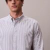 Klassisches Oxford-Hemd aus Cotton Stretch mit Streifen und Button-Down-Kragen