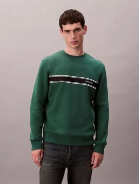 Klassisches Sweatshirt mit Fleece-Streifen