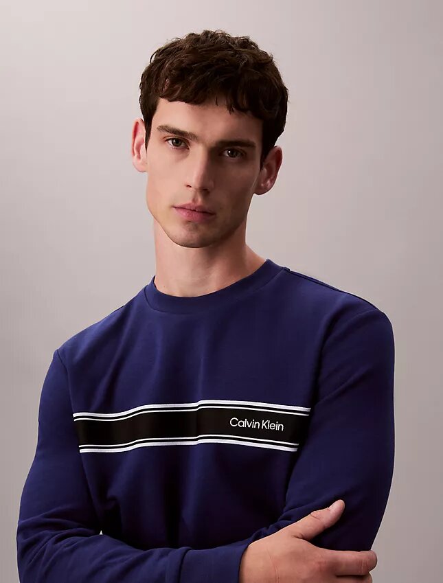 Klassisches Sweatshirt mit Fleece-Streifen Klassisches Sweatshirt mit Fleece-Streifen
