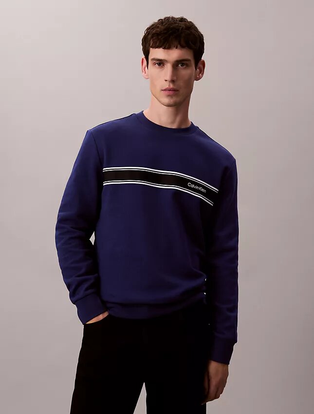 Klassisches Sweatshirt mit Fleece-Streifen Klassisches Sweatshirt mit Fleece-Streifen