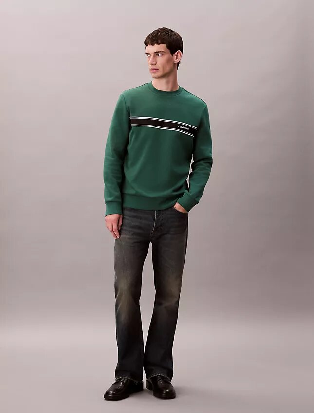 Klassisches Sweatshirt mit Fleece-Streifen Klassisches Sweatshirt mit Fleece-Streifen