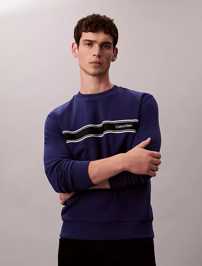 Klassisches Sweatshirt mit Fleece-Streifen Klassisches Sweatshirt mit Fleece-Streifen