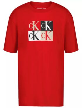 Klassisches T-Shirt für Jungen mit Farbblock-Monogram-Grafik