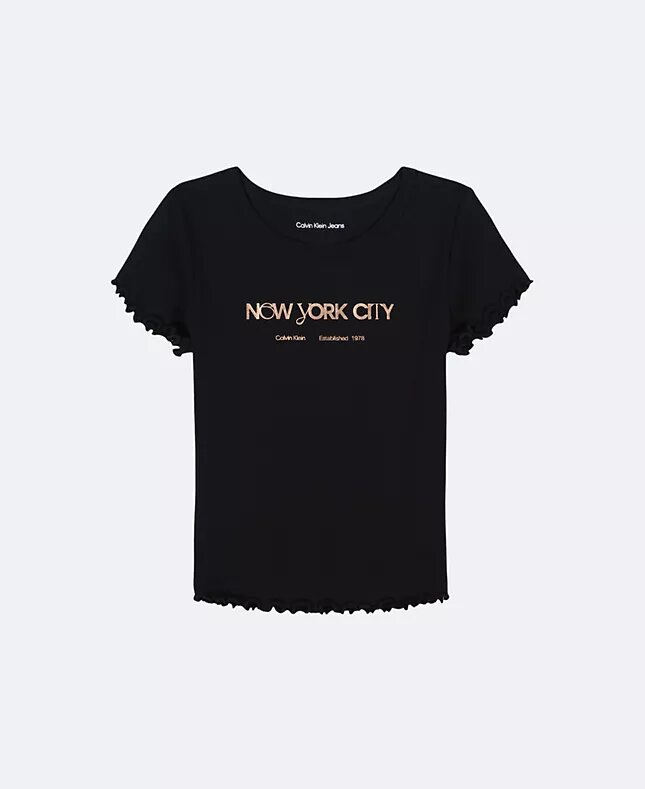 Klassisches T-Shirt für Mädchen mit New York City-Logo Klassisches T-Shirt für Mädchen mit New York City-Logo