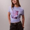 Klassisches T-Shirt mit Blumen-Logo-Grafik Klassisches T-Shirt mit Blumen-Logo-Grafik