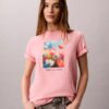 Klassisches T-Shirt mit Blumengrafik