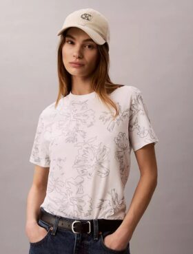 Klassisches T-Shirt mit Blumenprint
