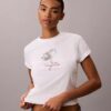 Klassisches T-Shirt mit Blumenprint Klassisches T-Shirt mit Blumenprint
