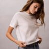 Klassisches T-Shirt mit Blumenprint Klassisches T-Shirt mit Blumenprint
