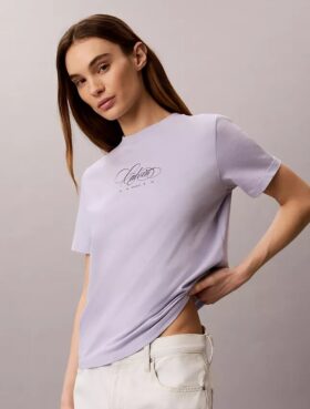 Klassisches T-Shirt mit Calvin-Schriftzug