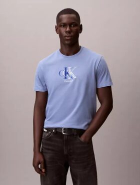 Klassisches T-Shirt mit doppeltem Monogram-Print Klassisches T-Shirt mit doppeltem Monogram-Print