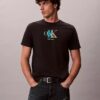 Klassisches T-Shirt mit doppeltem Monogram-Print Klassisches T-Shirt mit doppeltem Monogram-Print