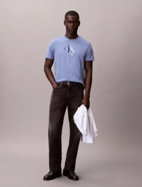 Klassisches T-Shirt mit doppeltem Monogram-Print Klassisches T-Shirt mit doppeltem Monogram-Print