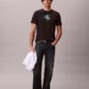 Klassisches T-Shirt mit doppeltem Monogram-Print Klassisches T-Shirt mit doppeltem Monogram-Print
