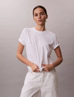 Klassisches T-Shirt mit durchgehendem Schriftzug-Logo