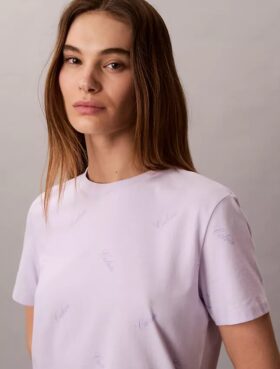 Klassisches T-Shirt mit durchgehendem Schriftzug-Logo