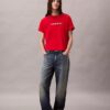 Klassisches T-Shirt mit gesticktem Logo