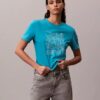 Klassisches T-Shirt mit Glitzer-Logo