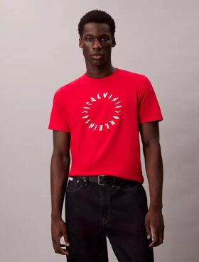 Klassisches T-Shirt mit kreisförmigem Logo Klassisches T-Shirt mit kreisförmigem Logo