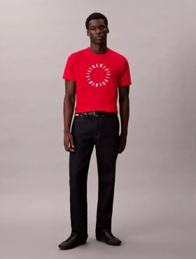 Klassisches T-Shirt mit kreisförmigem Logo Klassisches T-Shirt mit kreisförmigem Logo
