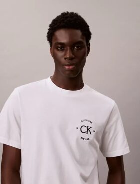 Klassisches T-Shirt mit Logo-Kreis-Grafik Klassisches T-Shirt mit Logo-Kreis-Grafik