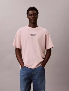 Klassisches T-Shirt mit Rundhalsausschnitt und Logo-Grafik in verwaschener Optik