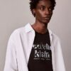 Klassisches T-Shirt mit Schatten-Logo-Grafik Klassisches T-Shirt mit Schatten-Logo-Grafik
