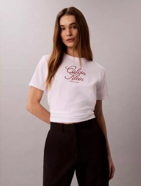 Klassisches T-Shirt mit Schriftzug-Logo