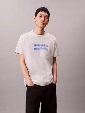 Klassisches T-Shirt mit verblasstem Logo