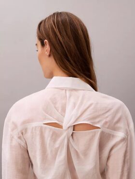 Klassisches Voile-Hemd mit Knopfleiste