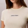 Kontur-Ripp-Logo-T-Shirt in verkürzter Länge Kontur-Ripp-Logo-T-Shirt in verkürzter Länge