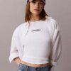 Kontur-Ripp-Logo-T-Shirt in verkürzter Länge Kontur-Ripp-Logo-T-Shirt in verkürzter Länge