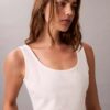 Kropptes Tanktop aus Denim mit durchgehendem Monogram